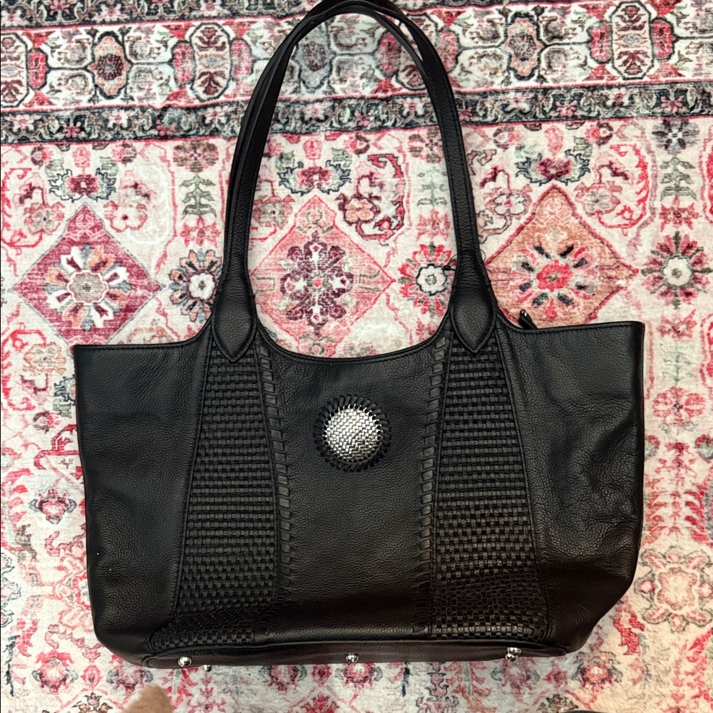 Brighton Black Woven Tote Bag